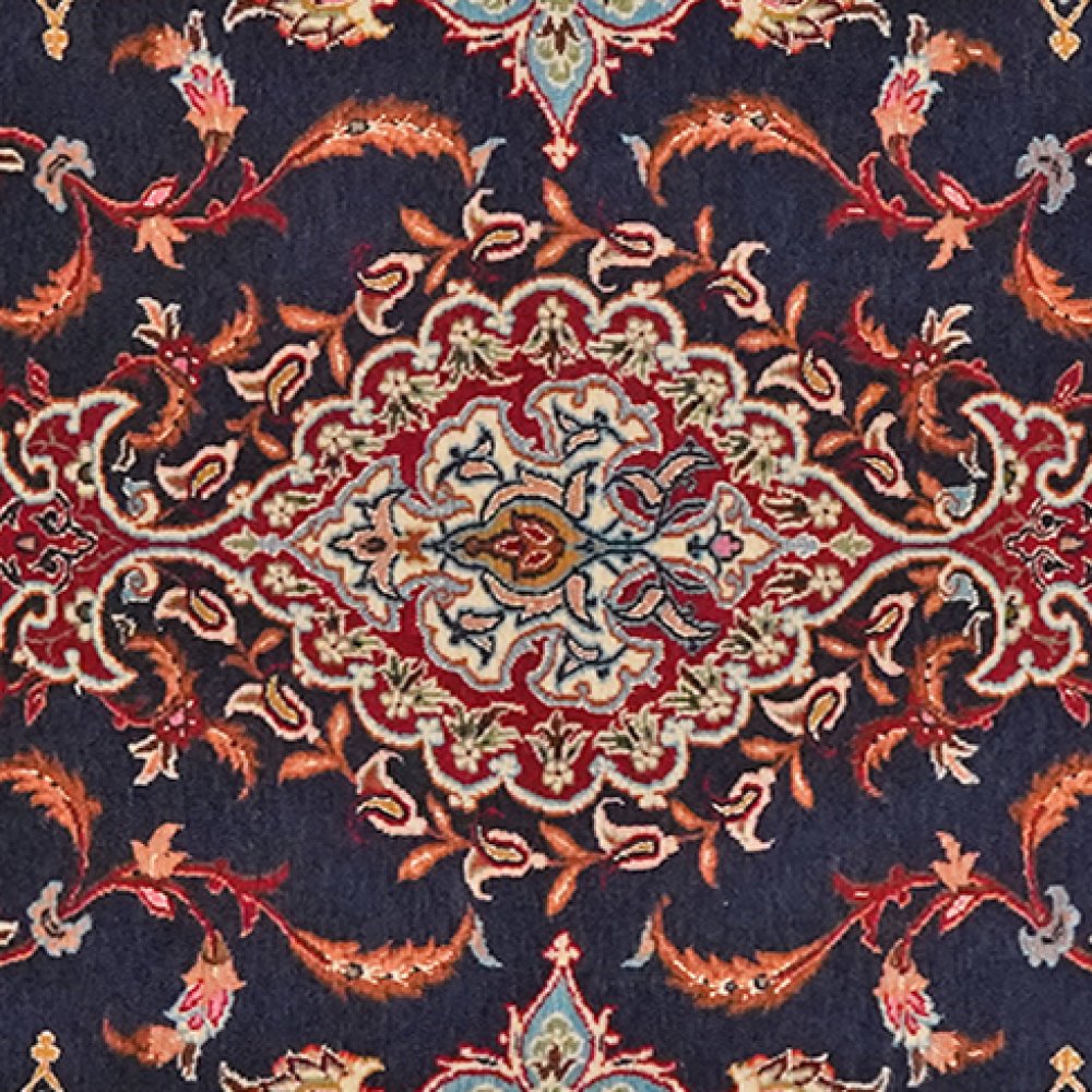 Isfahan — Hand-knotted, 77x113 cm, Blue, 90% Schurwolle, 10% Seide | View 4