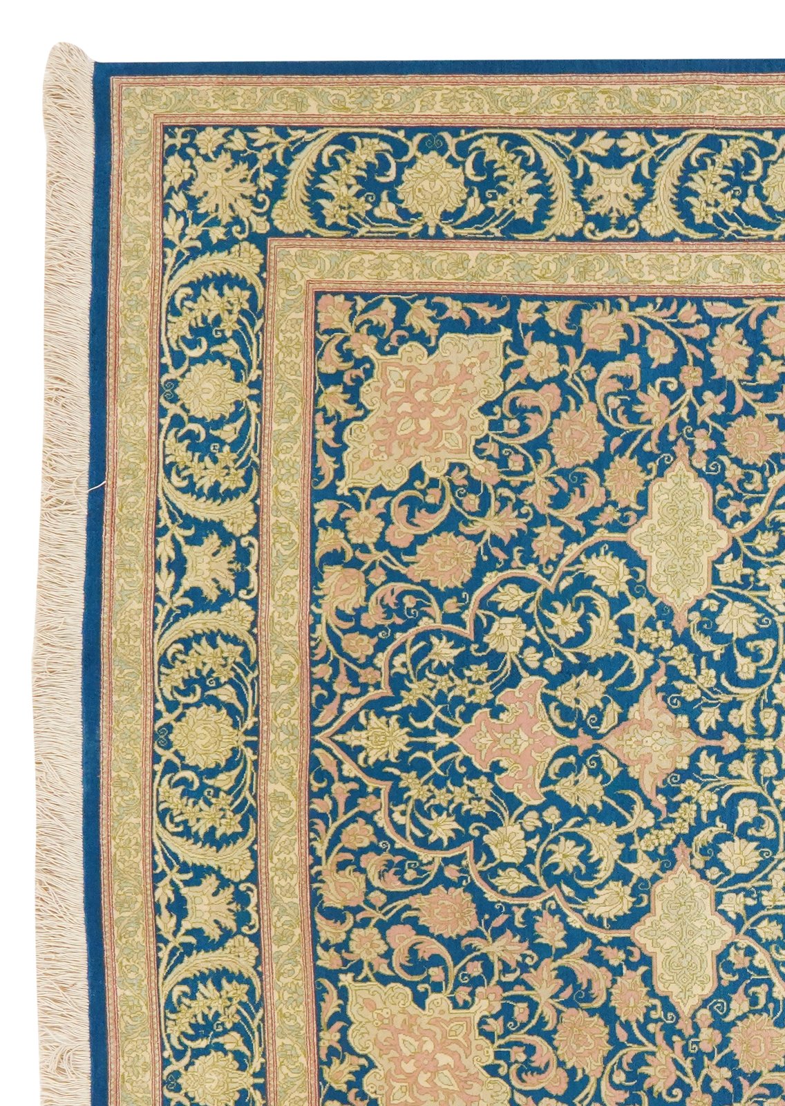Ghoum Seide — Hand-knotted, 137x195 cm, Blue, 100% Silk | View 3
