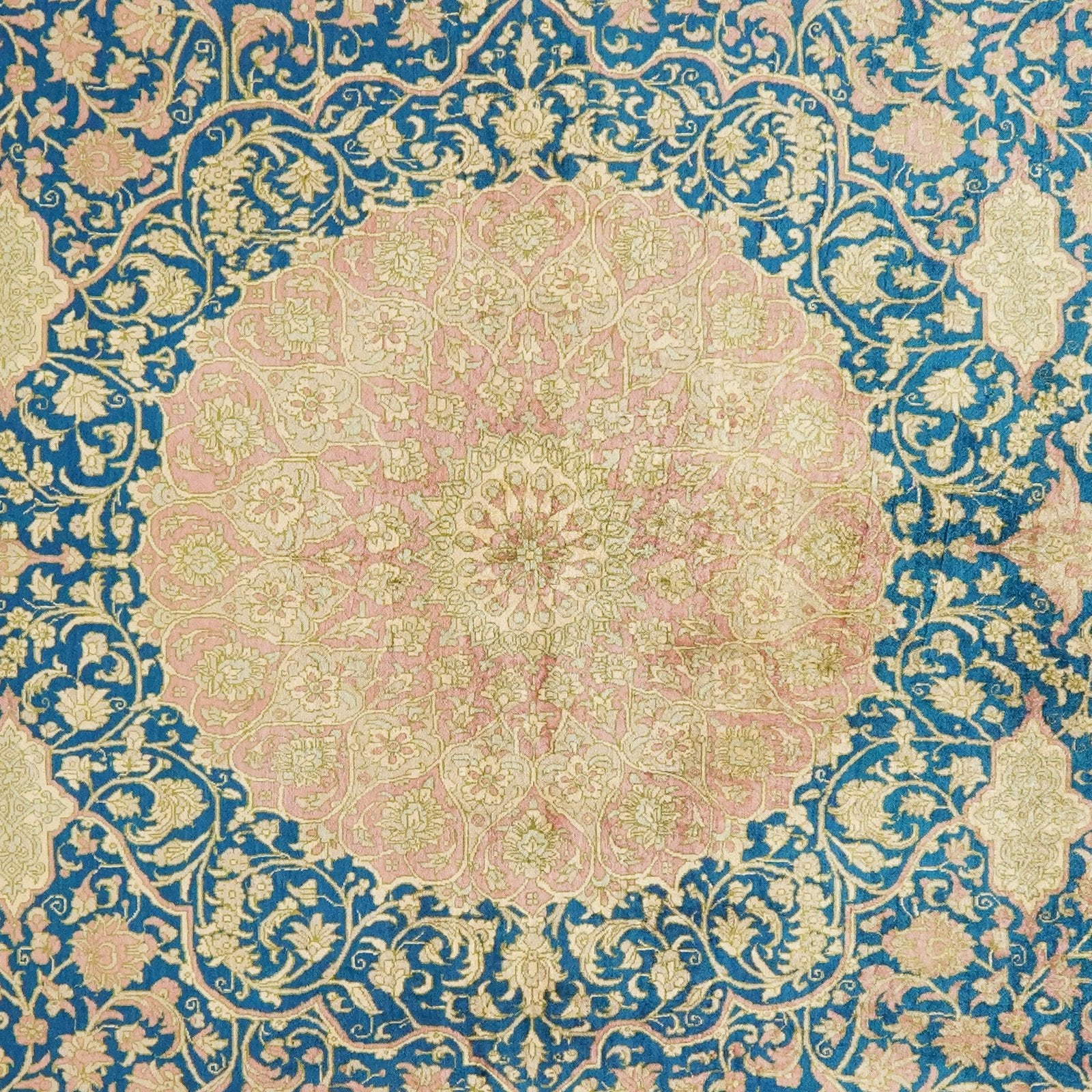 Ghoum Seide — Hand-knotted, 137x195 cm, Blue, 100% Silk | View 6