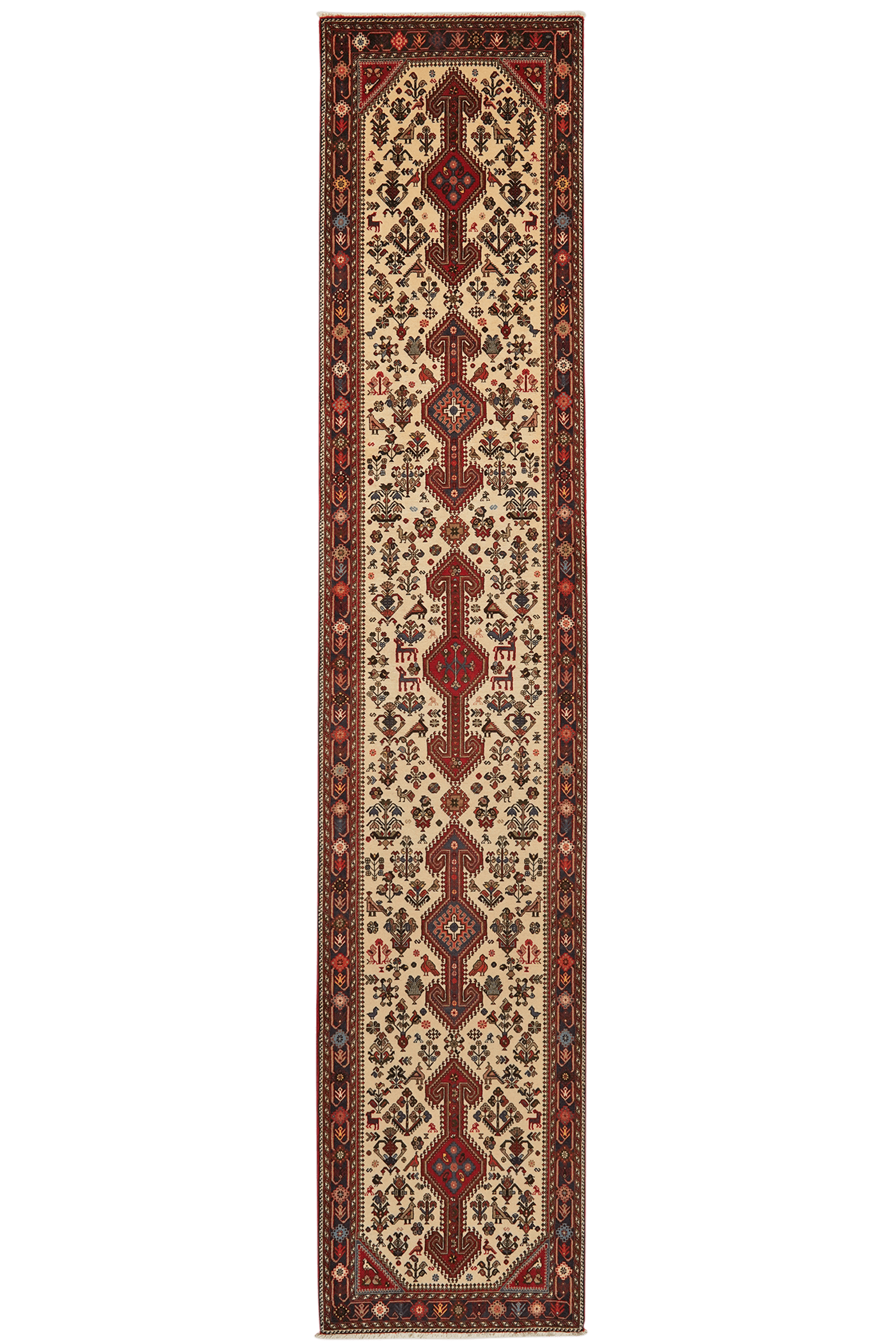 Nasrabad — Hand-knotted, 80x395 cm, Beige, 100% Virgin Wool | Main view