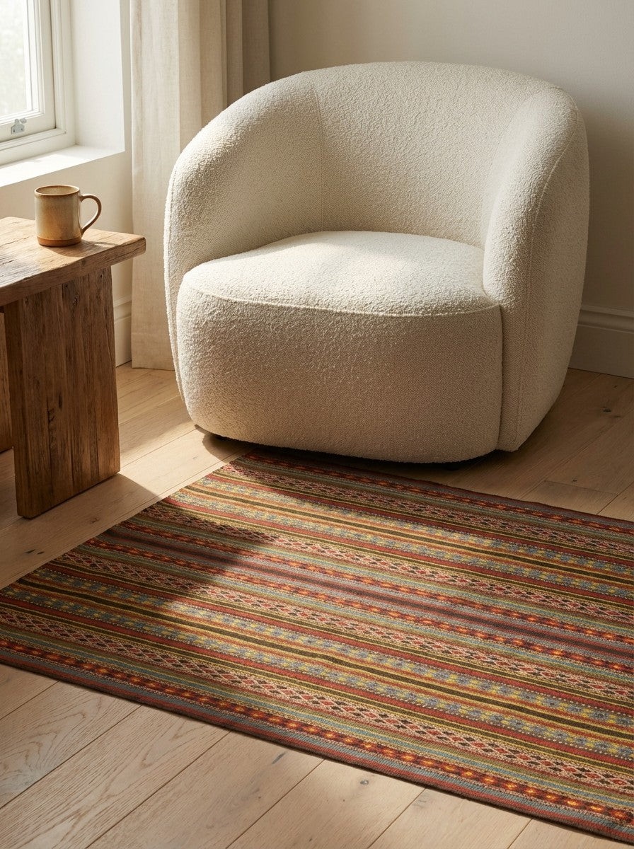 Kelim Djadjim — Handmade, 102x151 cm, Multicolor, 100% Virgin Wool | Detail view