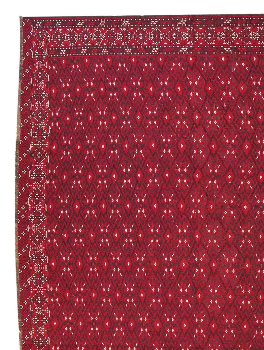 Kelim Turkman — Handmade, 223x323 cm, Red, 100% Virgin Wool | View 3