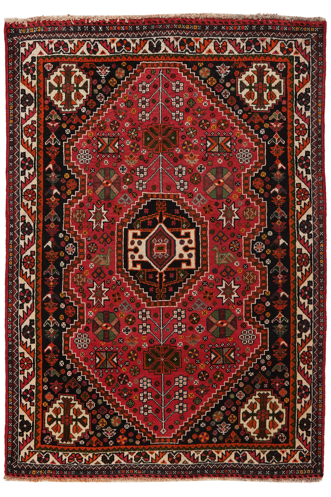 Gashgai — Hand-knotted, 106x149 cm, Red, 100% Virgin Wool | Main view