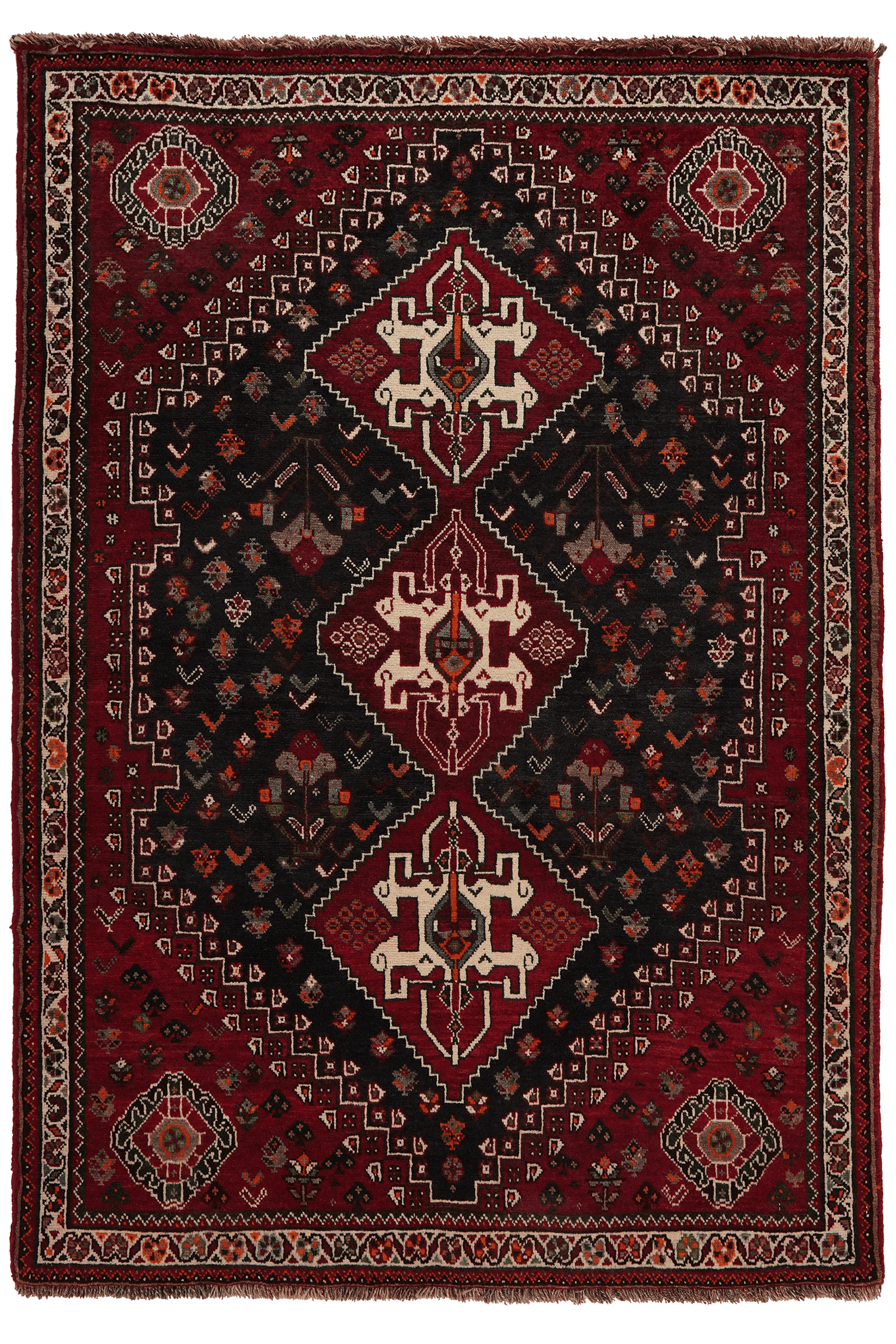 Gashgai — Hand-knotted, 112x159 cm, Blue, 100% Virgin Wool | Main view