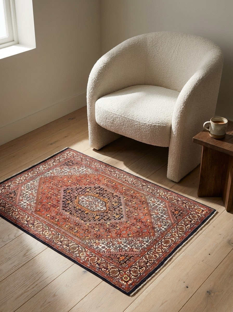 Bidjar Zandjan — Hand-knotted, 106x167 cm, Red, 100% Virgin Wool | Detail view