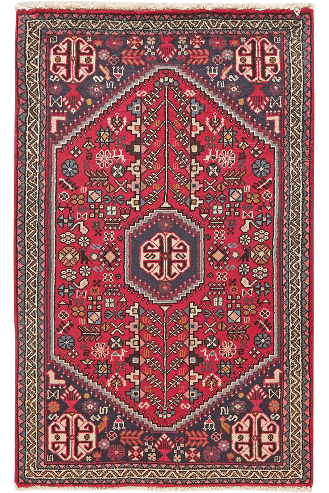 Abadeh — Hand-knotted, 63x100 cm, Red, 100% Virgin Wool | Main view