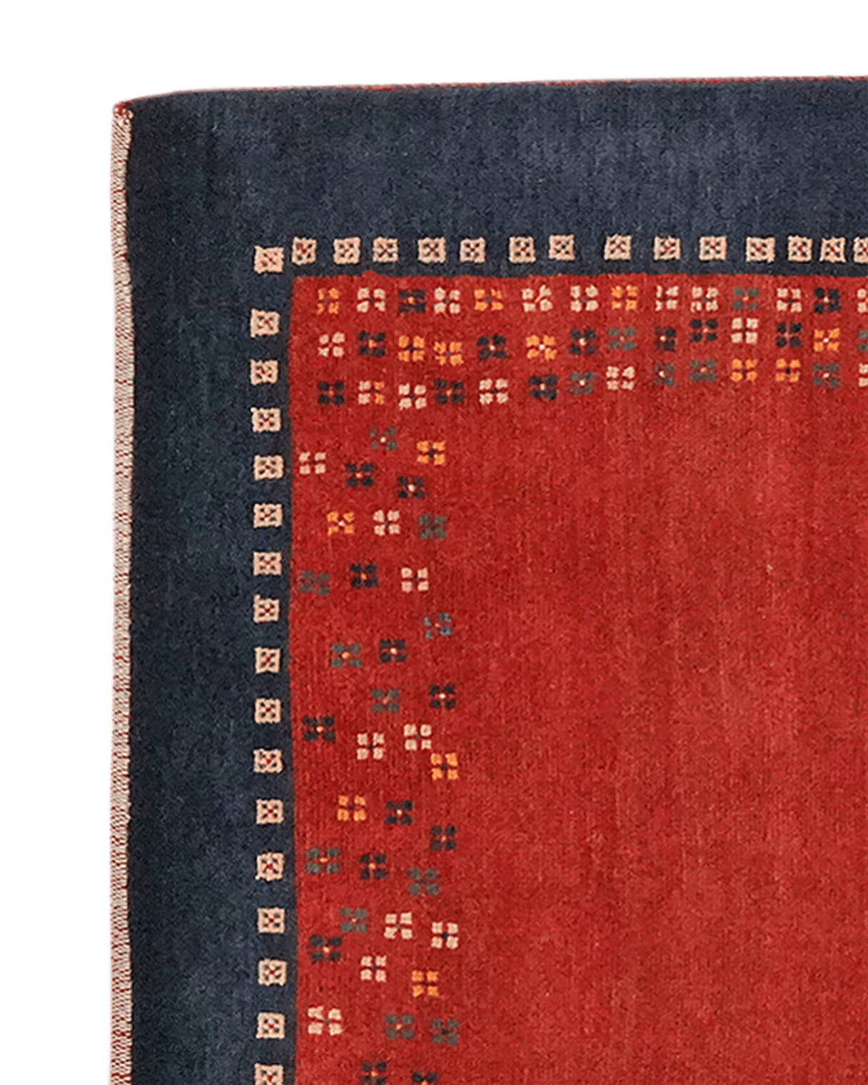 Rizbaf — Hand-knotted, 105x151 cm, Red, 100% Virgin Wool | View 3
