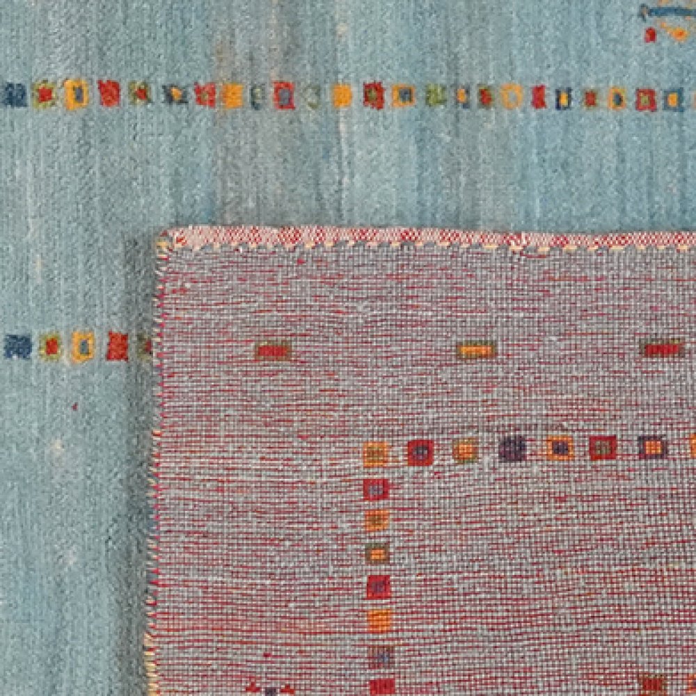 Rizbaf — Hand-knotted, 81x237 cm, Blue, 100% Virgin Wool | View 6