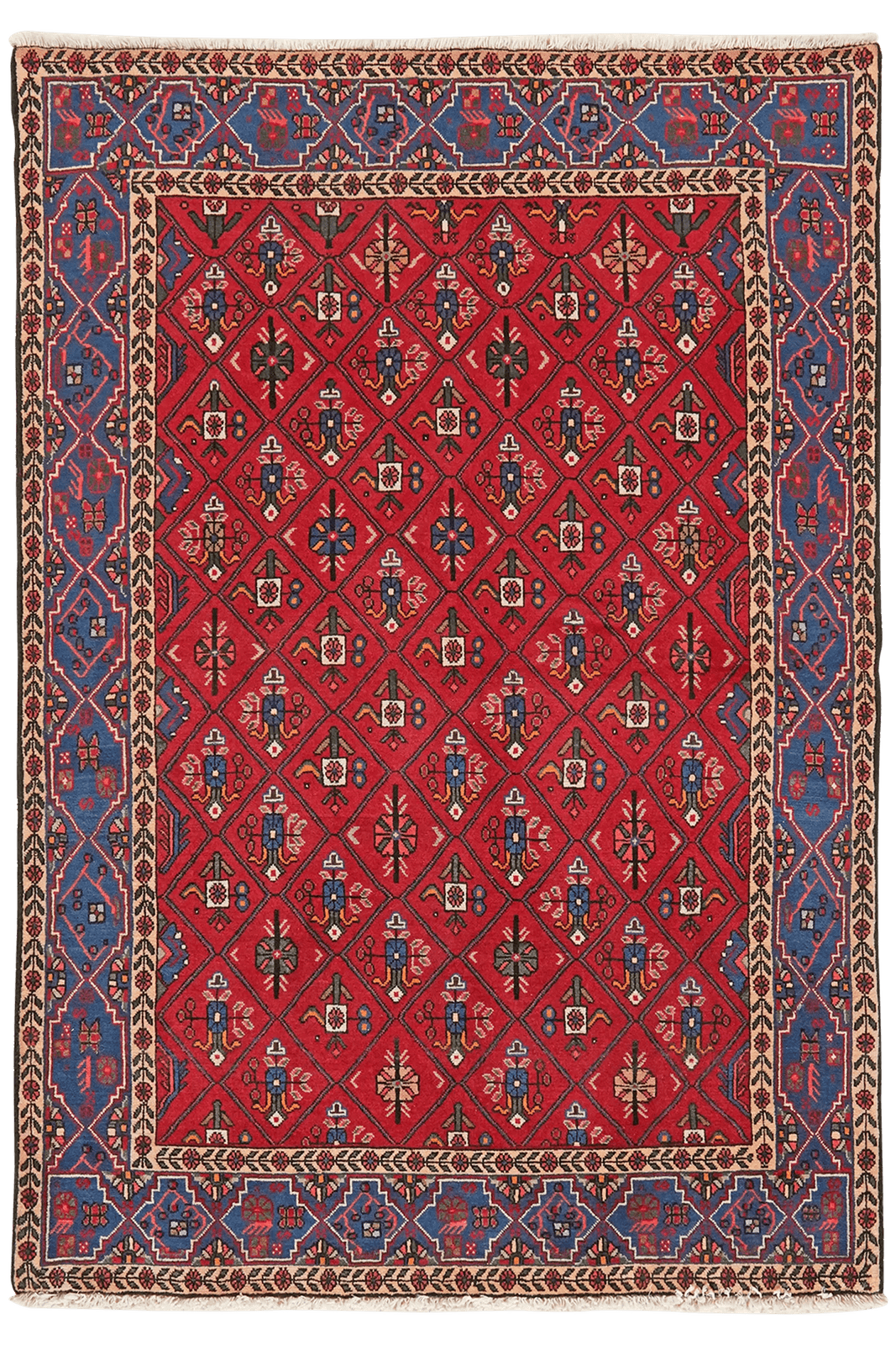 Abadeh — Hand-knotted, 105x152 cm, Red, 100% Virgin Wool | Main view