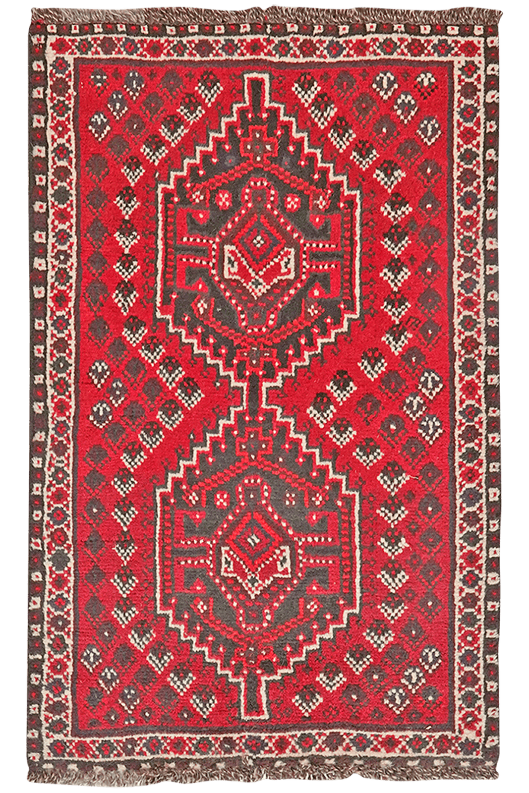 Shiraz — Hand-knotted, 67x108 cm, Red, 100% Virgin Wool | Main view