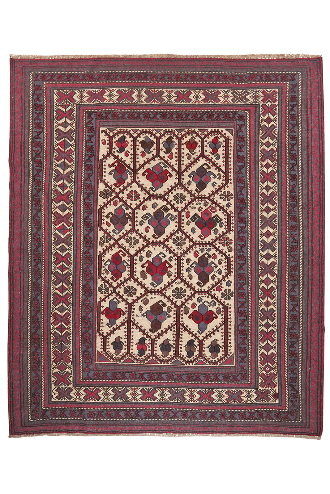 Kelim Belutch — Handmade, 209x249 cm, Beige, 100% Virgin Wool | Main view