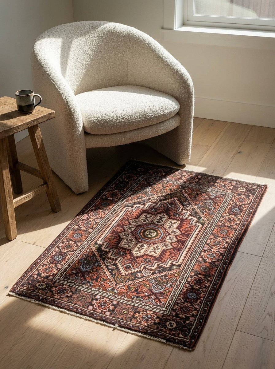 Goltuk — Hand-knotted, 52x76 cm, Blue, 100% Virgin Wool | Detail view