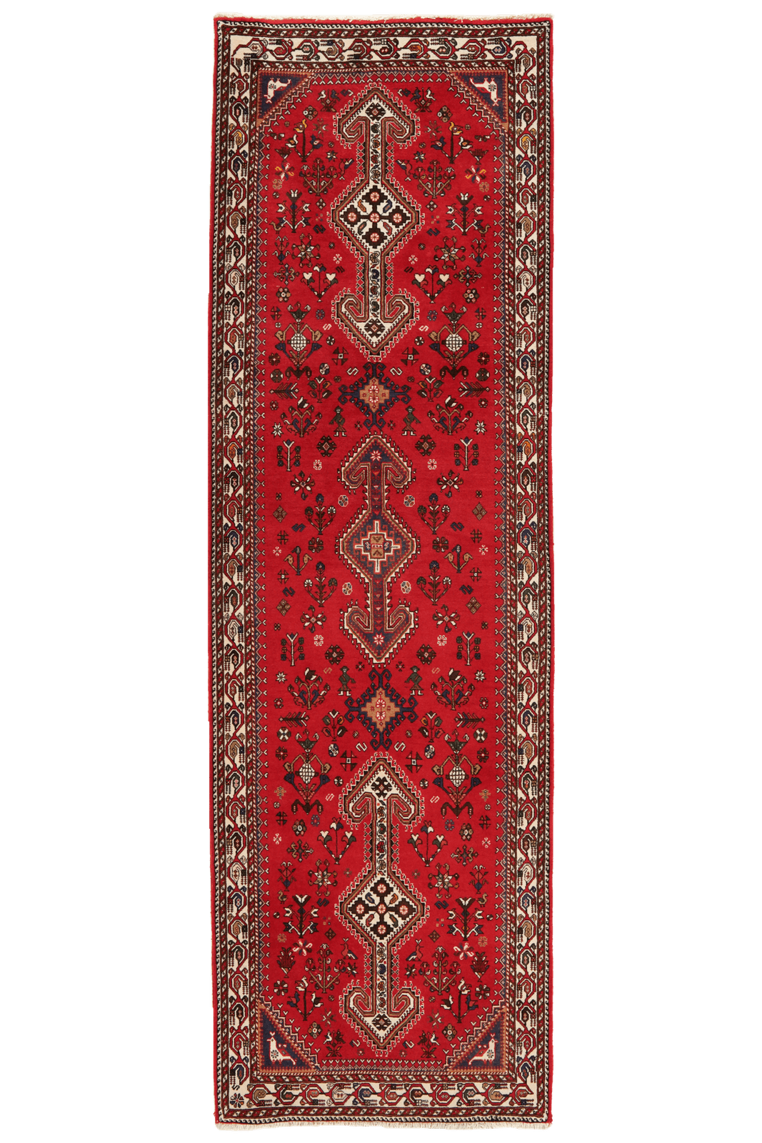 Nasrabad — Hand-knotted, 85x287 cm, Red, 100% Virgin Wool | Main view