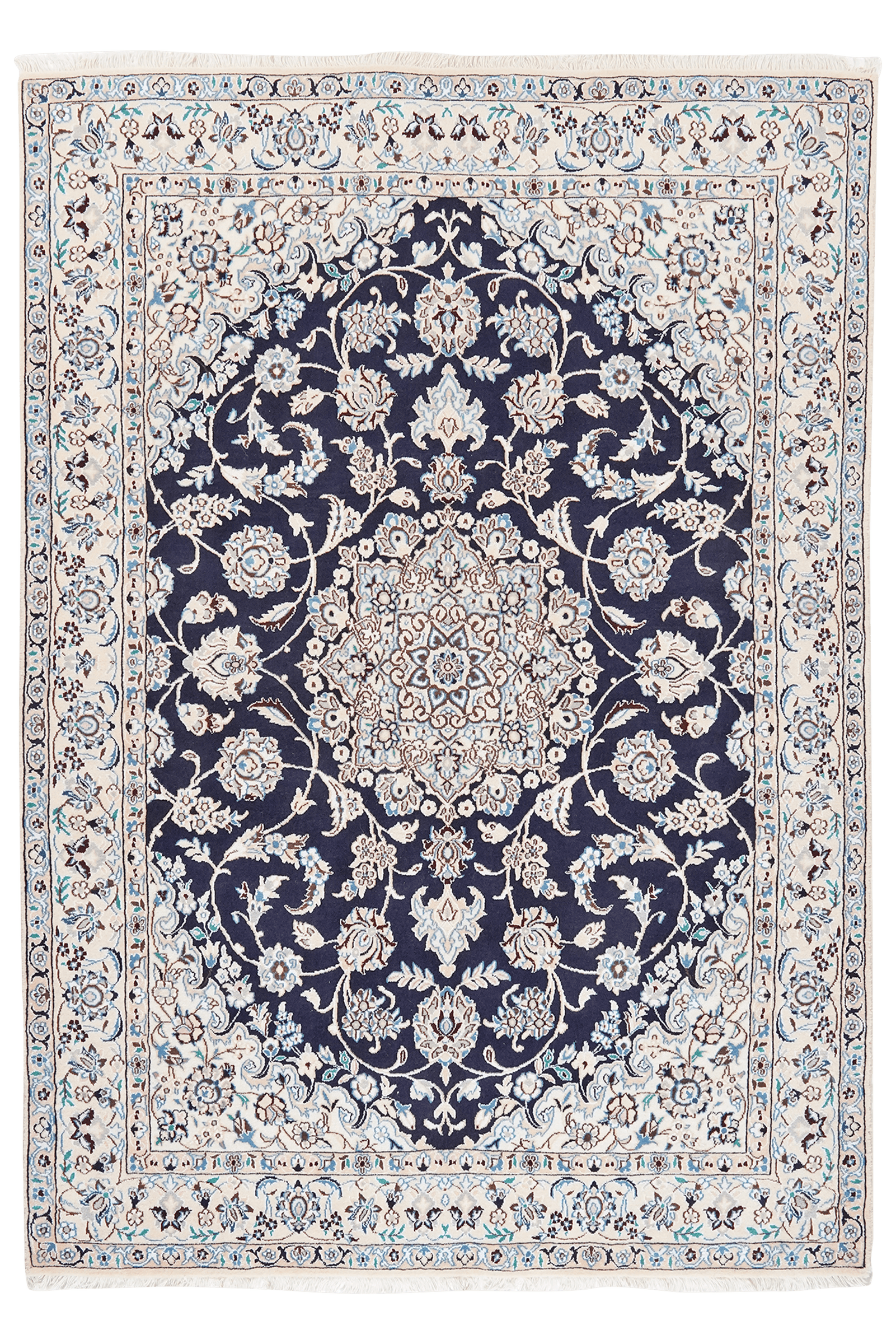 Nain 9La — Hand-knotted, 147x211 cm, Blue, 100% Virgin Wool | Main view