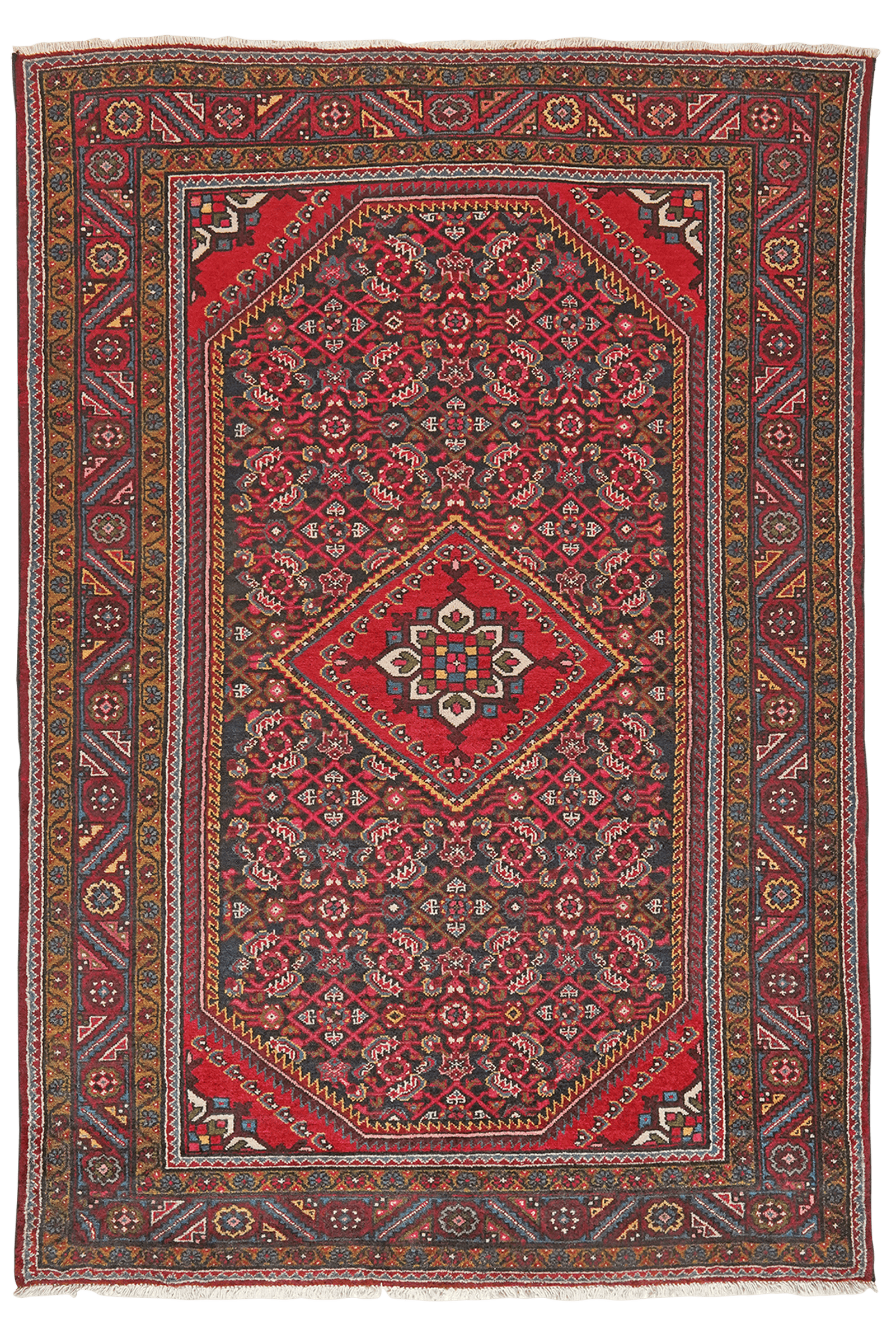 Koutabad — Hand-knotted, 140x202 cm, Blue, 100% Virgin Wool | Main view