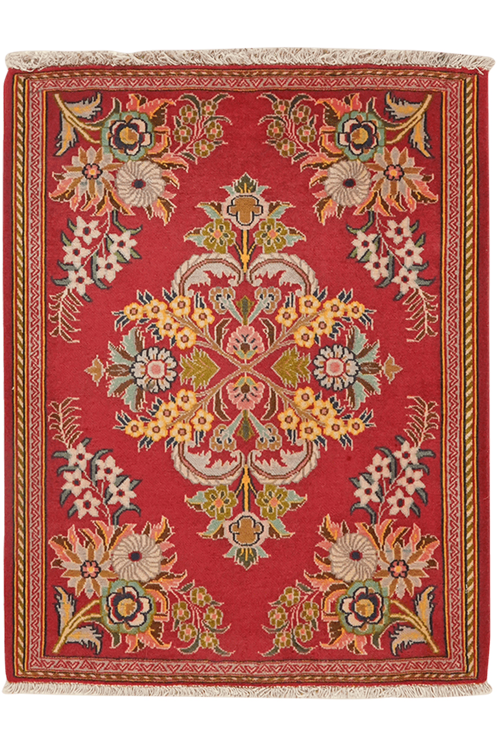 Kashan — Hand-knotted, 61x79 cm, Red, 100% Virgin Wool | Main view