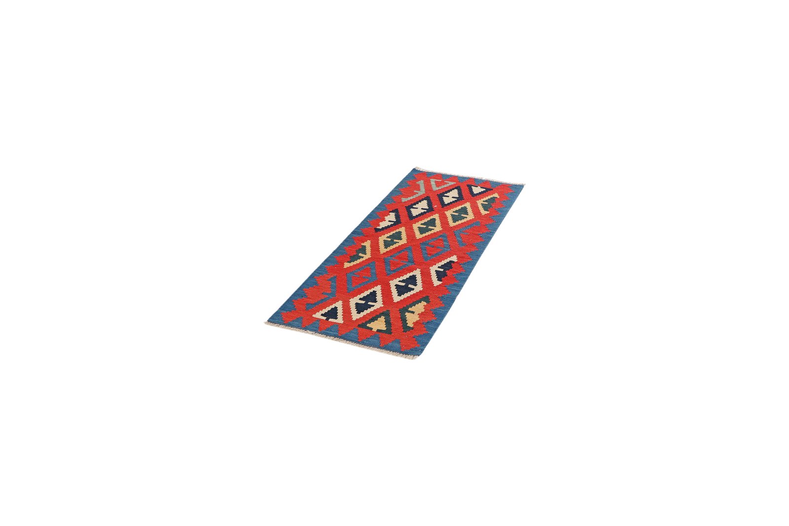 Kelim Gashgai — Handmade, 52x126 cm, Red, 100% Virgin Wool | View 5