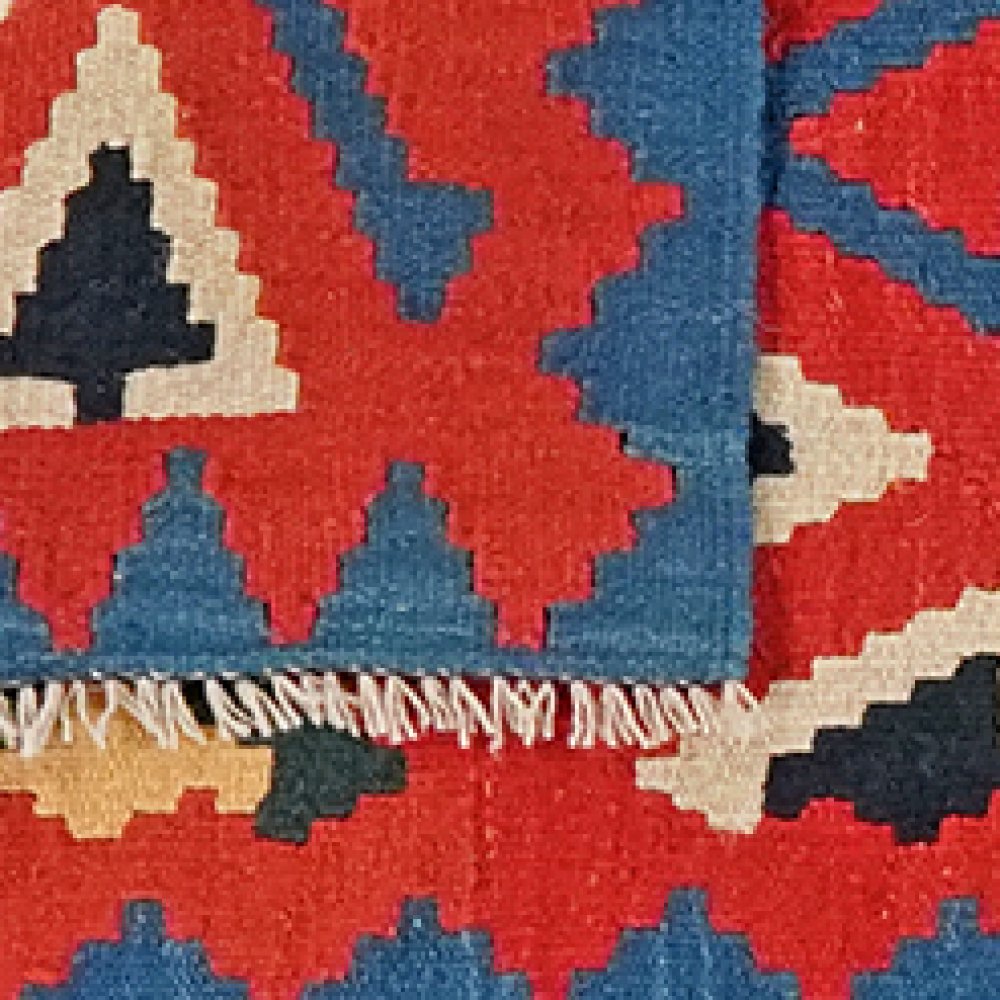 Kelim Gashgai — Handmade, 52x126 cm, Red, 100% Virgin Wool | View 6