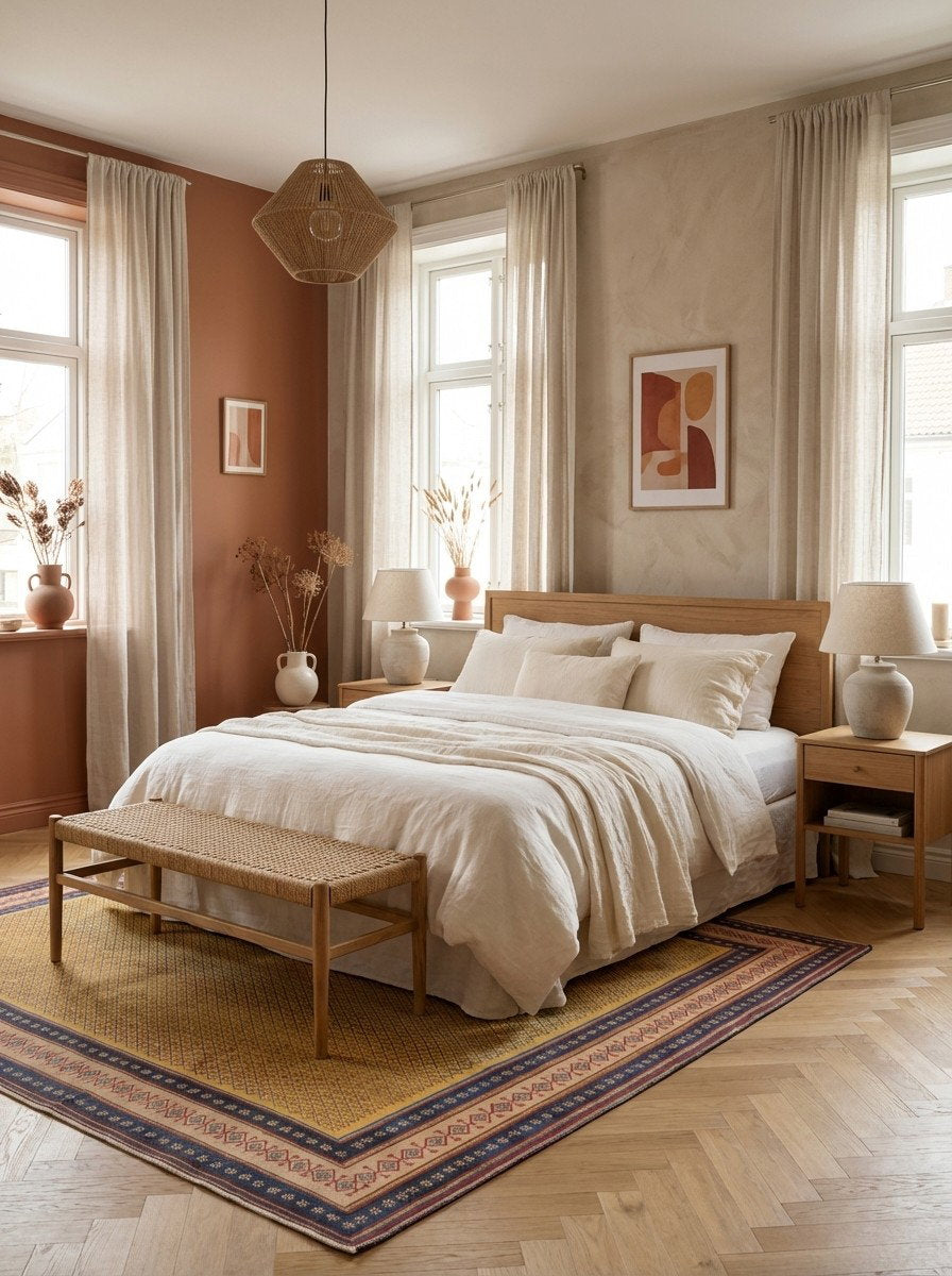 Sumak Afshar — Handgefertigt, 265x219 cm, Braun, 100% Virgin Wool | Detail view