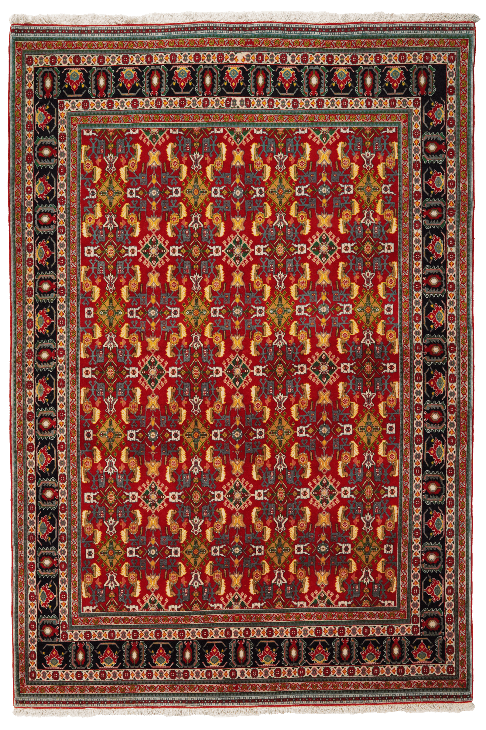 Kashkuli — Hand-knotted, 153x226 cm, Red, 100% Virgin Wool | Main view