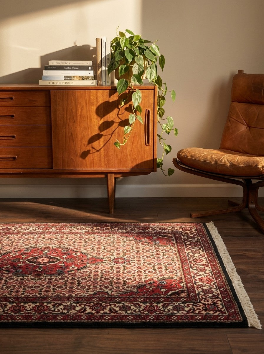 Bidjar Bookan — Hand-knotted, 75x125 cm, Beige, 100% Virgin Wool | Back view