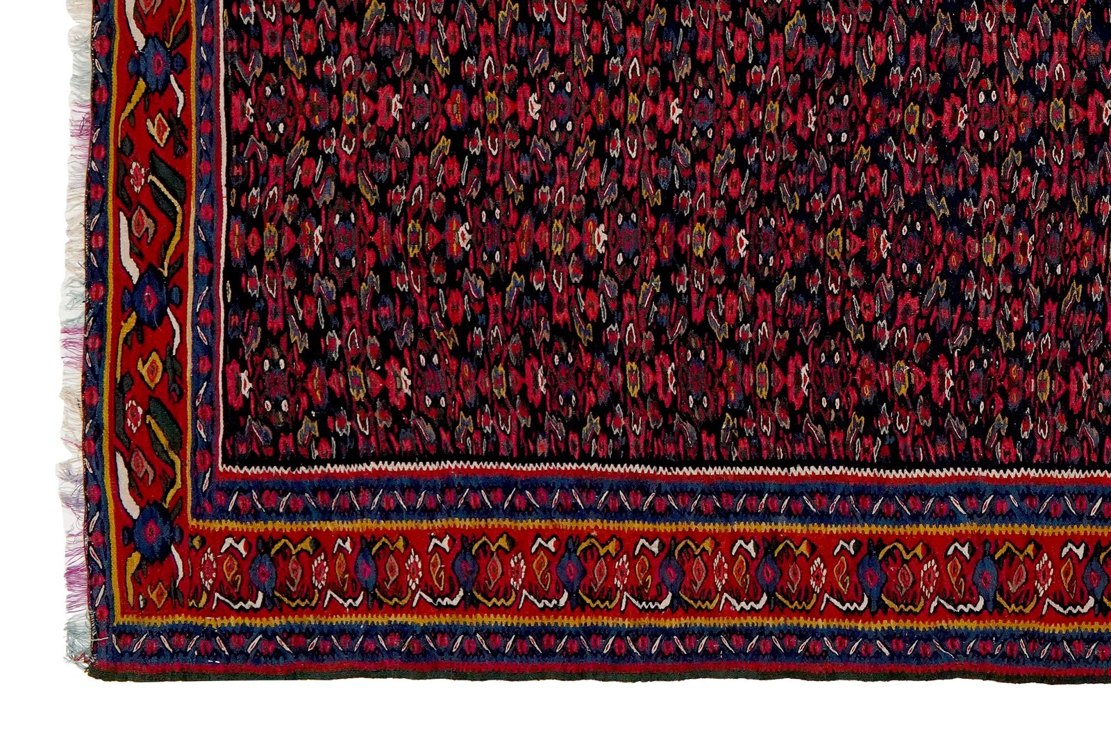 Kelim Senneh — Handmade, 135x200 cm, Blue, 100% Virgin Wool | View 3