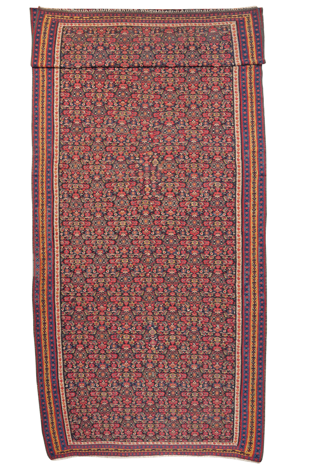 Kelim Bidjar — Handmade, 184x498 cm, Blue, 100% Virgin Wool | Main view