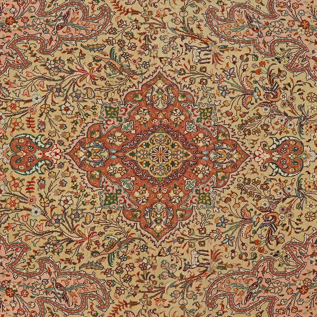 Tabriz Old — Hand-knotted, 199x216 cm, Beige, 100% Virgin Wool | View 4