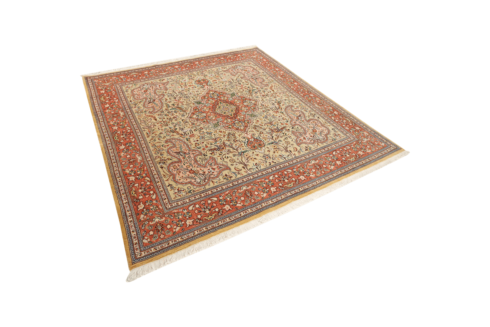 Tabriz Old — Hand-knotted, 199x216 cm, Beige, 100% Virgin Wool | View 5