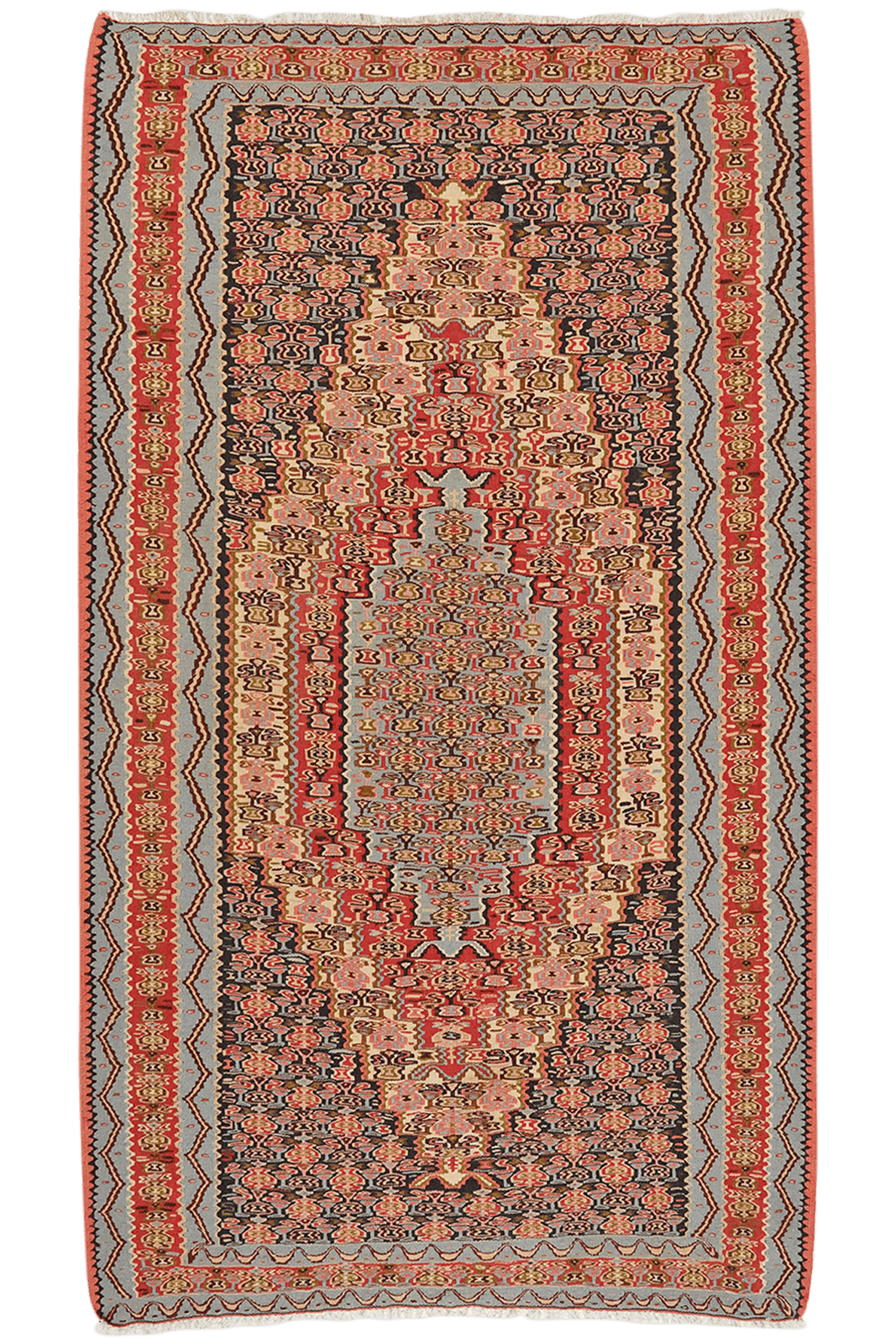 Kelim Senneh — Handmade, 113x202 cm, Multicolor, 100% Virgin Wool | Main view