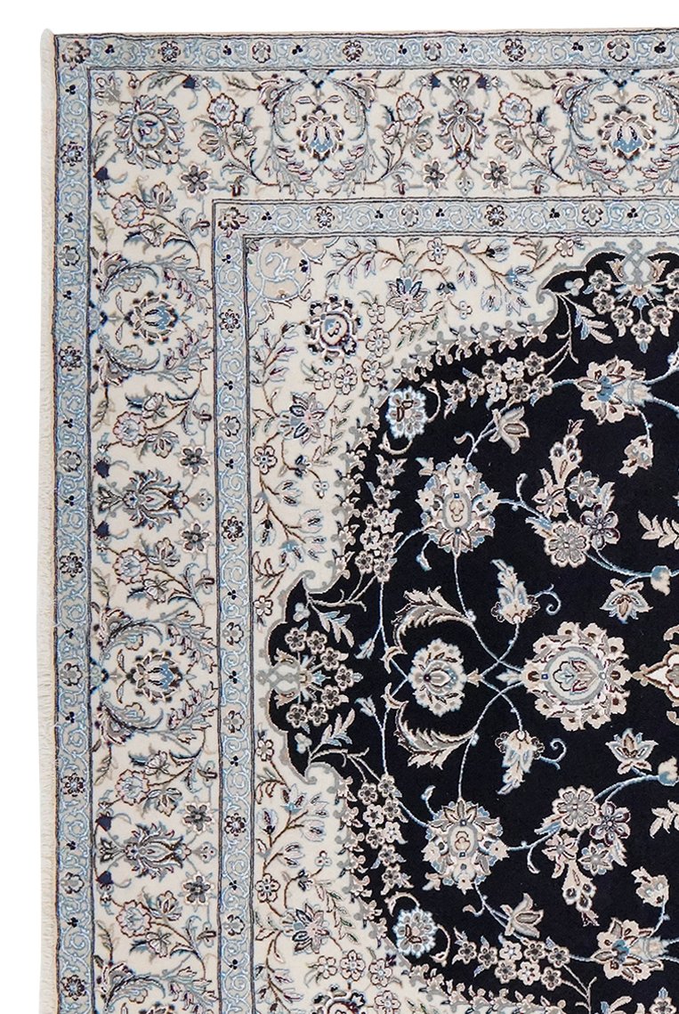 Nain 9La — Hand-knotted, 210x311 cm, Blue, 100% Virgin Wool | View 3