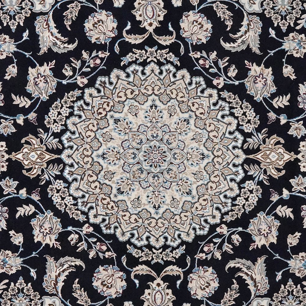 Nain 9La — Hand-knotted, 210x311 cm, Blue, 100% Virgin Wool | View 4