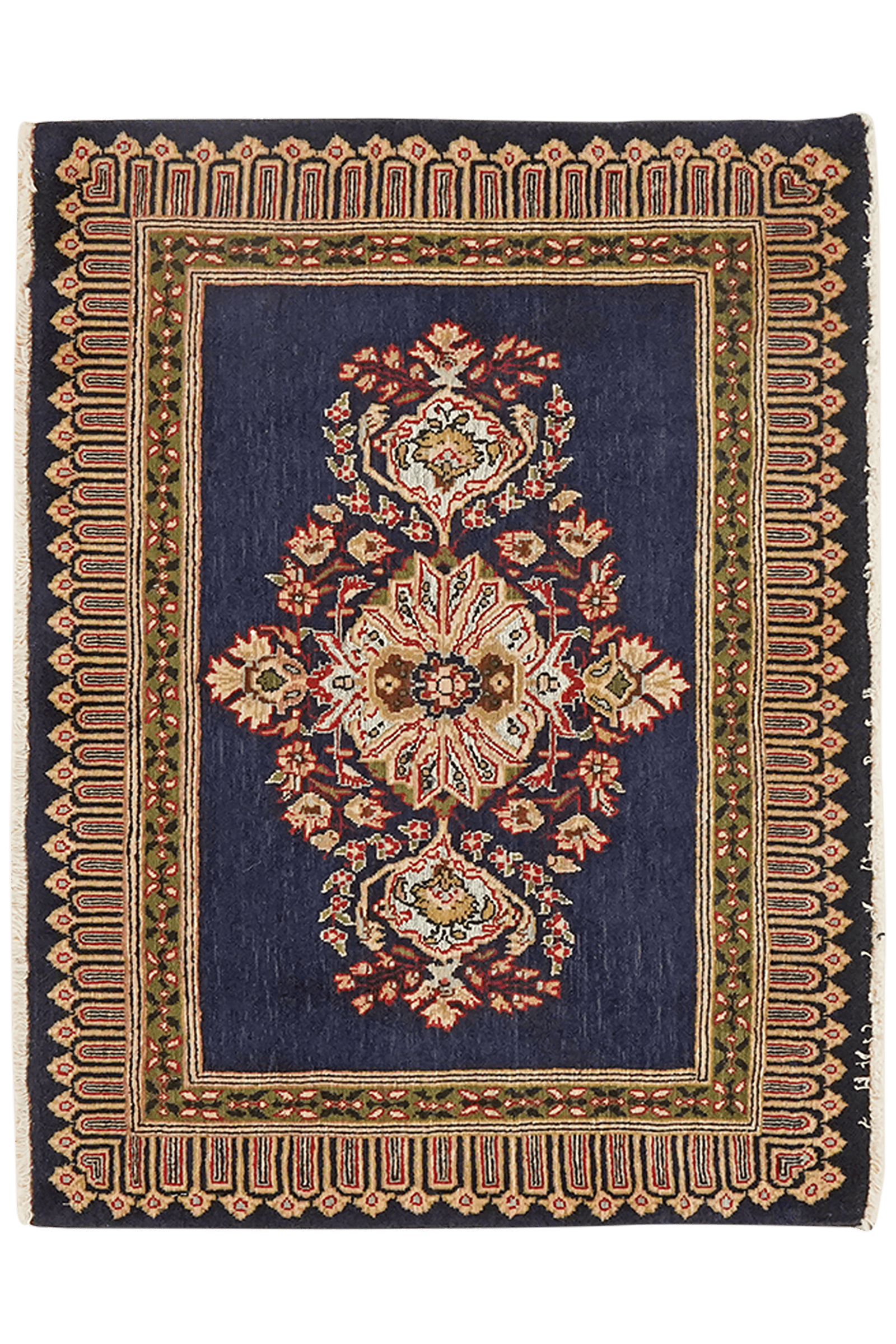 Kashan — Hand-knotted, 87x67 cm, Blue, 100% Virgin Wool | Main view