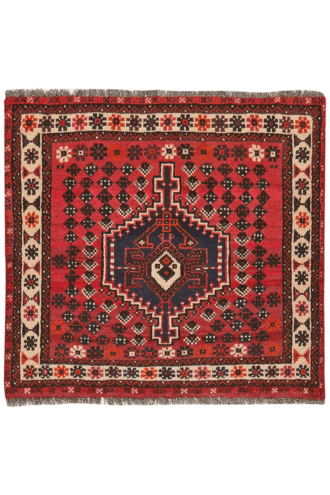 Shiraz — Hand-knotted, 100x92 cm, Red, 100% Virgin Wool | Main view