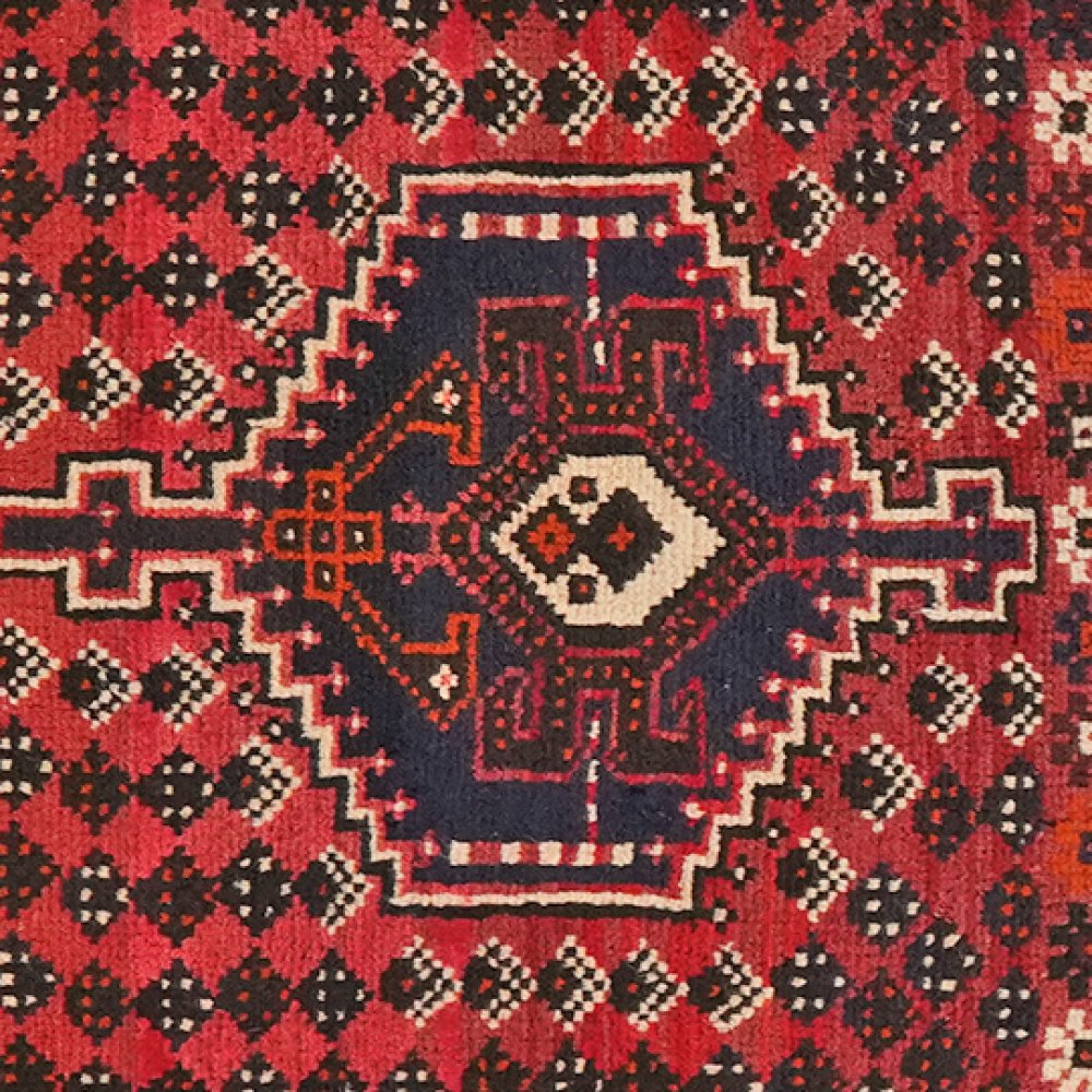 Shiraz — Hand-knotted, 100x92 cm, Red, 100% Virgin Wool | View 4