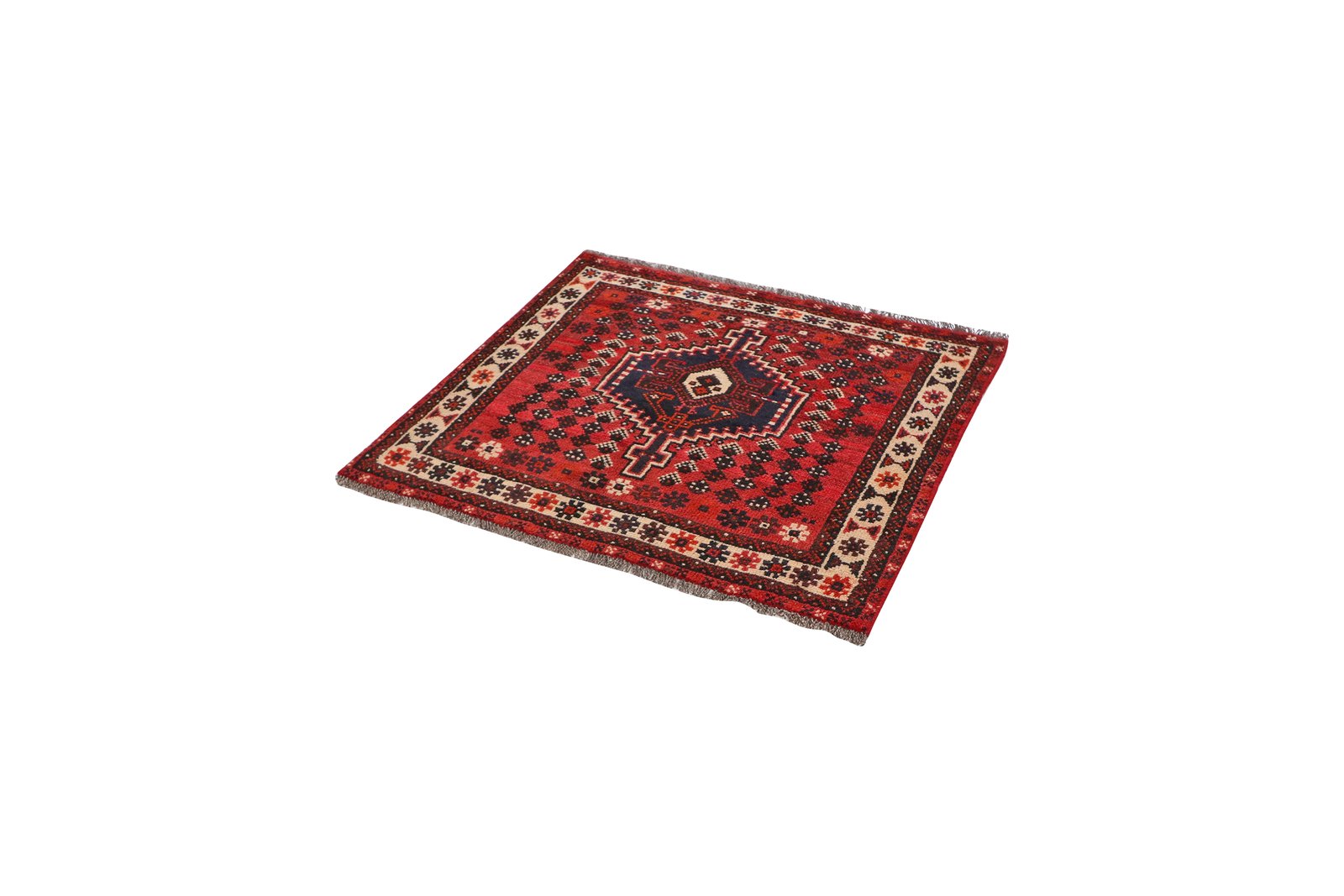 Shiraz — Hand-knotted, 100x92 cm, Red, 100% Virgin Wool | View 5