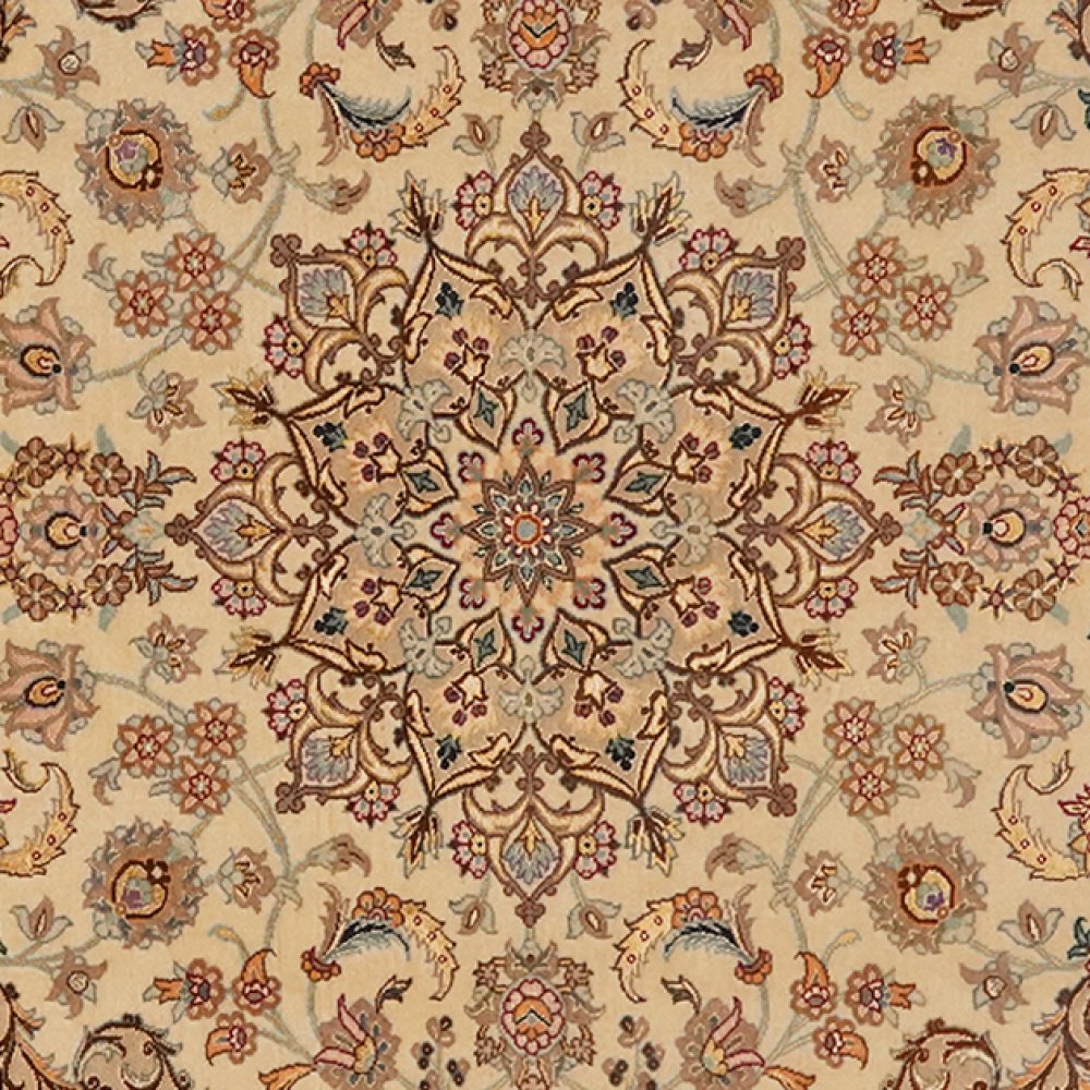 Isfahan — Hand-knotted, 116x160 cm, Beige, 90% Schurwolle, 10% Seide | View 4