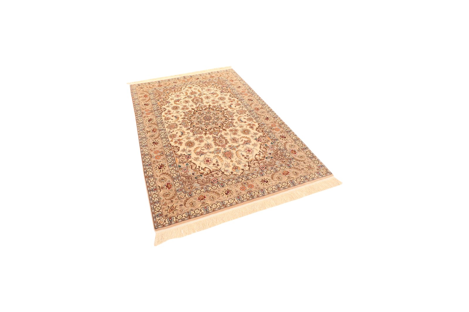 Isfahan — Hand-knotted, 116x160 cm, Beige, 90% Schurwolle, 10% Seide | View 5