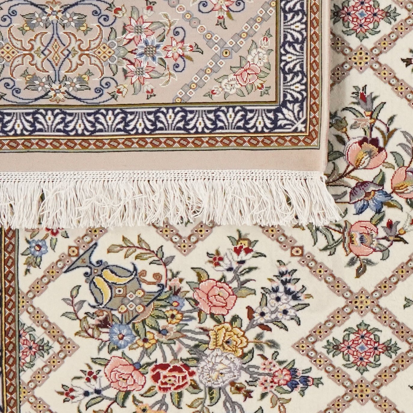 Isfahan — Hand-knotted, 130x203 cm, Beige, 90% Schurwolle, 10% Seide | View 6