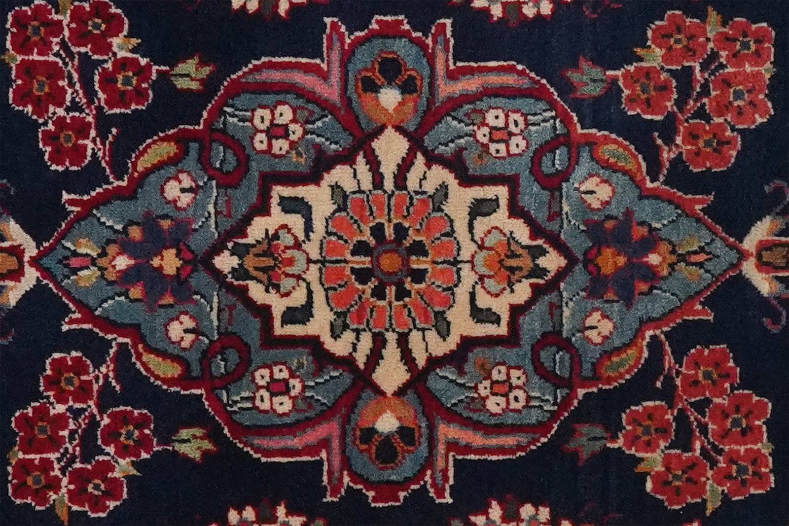 Kashan — Hand-knotted, 63x82 cm, Blue, 100% Virgin Wool | View 4