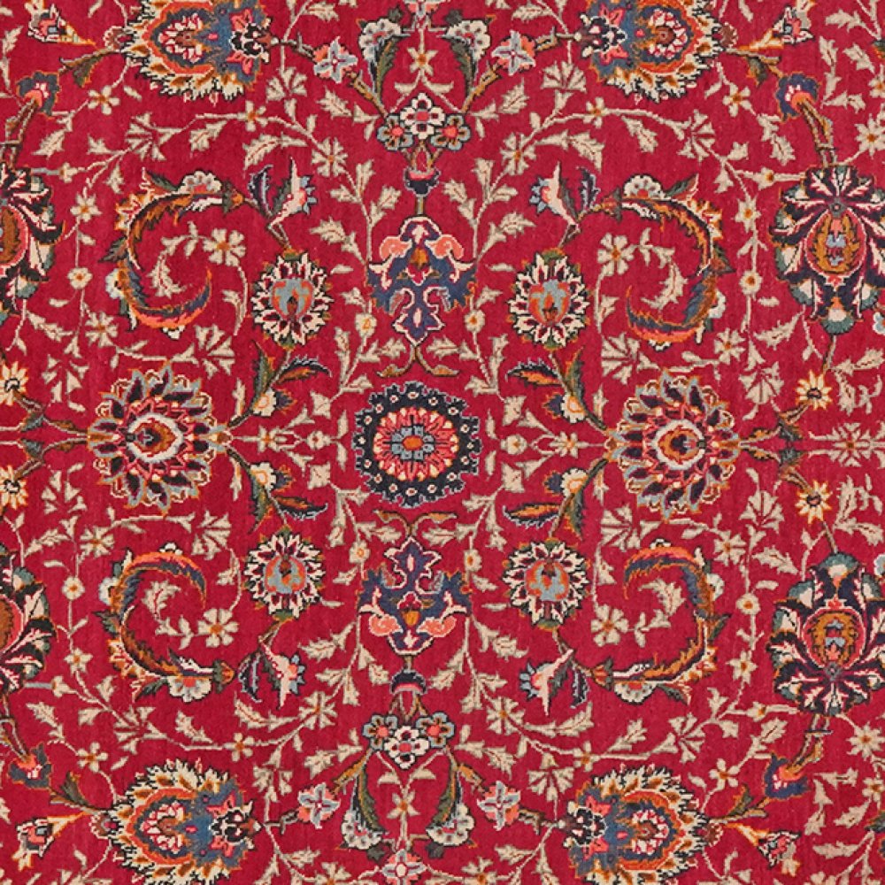 Kashan — Hand-knotted, 137x211 cm, Red, 100% Virgin Wool | View 4