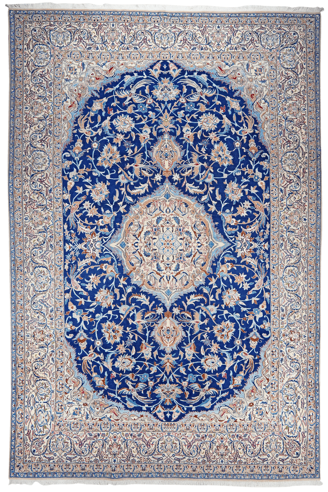 Nain 9La — Hand-knotted, 251x376 cm, Blue, 100% Virgin Wool | Main view