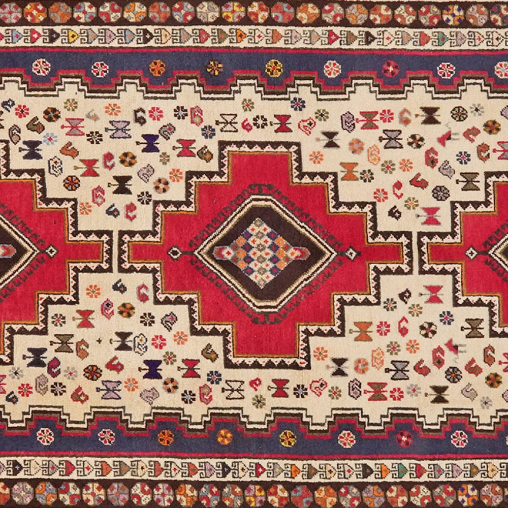 Afshar — Hand-knotted, 105x232 cm, Beige, 100% Virgin Wool | View 4