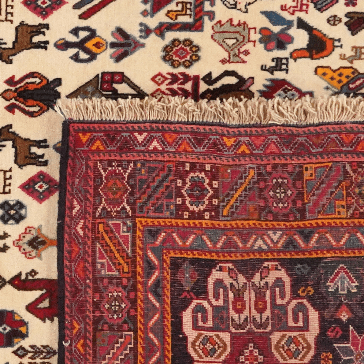 Gashgai — Hand-knotted, 156x240 cm, Beige, 100% Virgin Wool | View 6