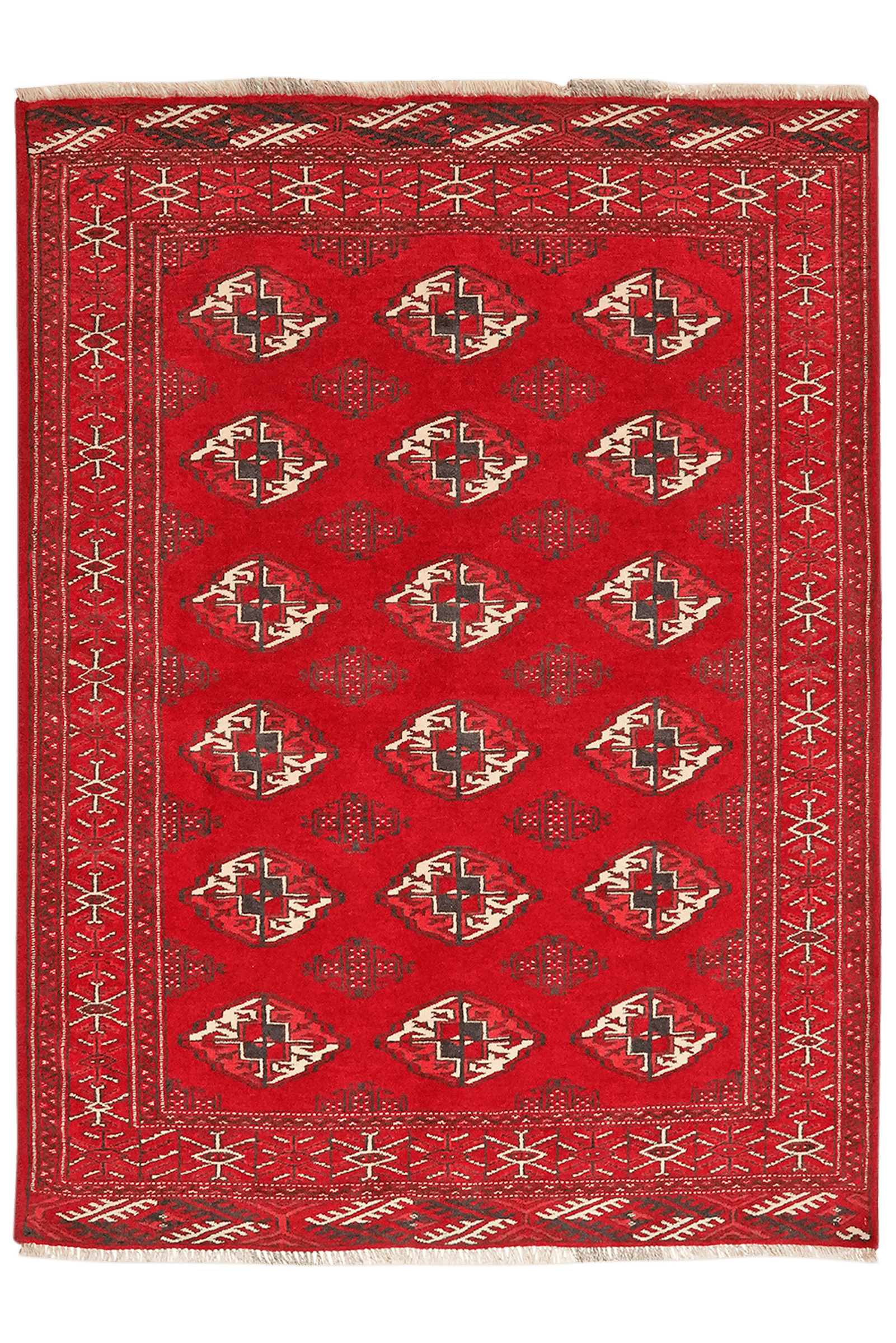 Turkman — Hand-knotted, 115x148 cm, Red, 100% Virgin Wool | Main view
