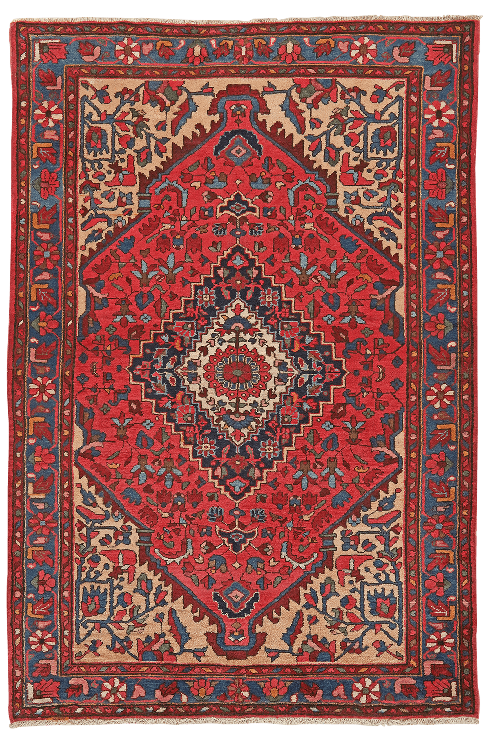 Mehreban — Hand-knotted, 139x205 cm, Red, 100% Virgin Wool | Main view
