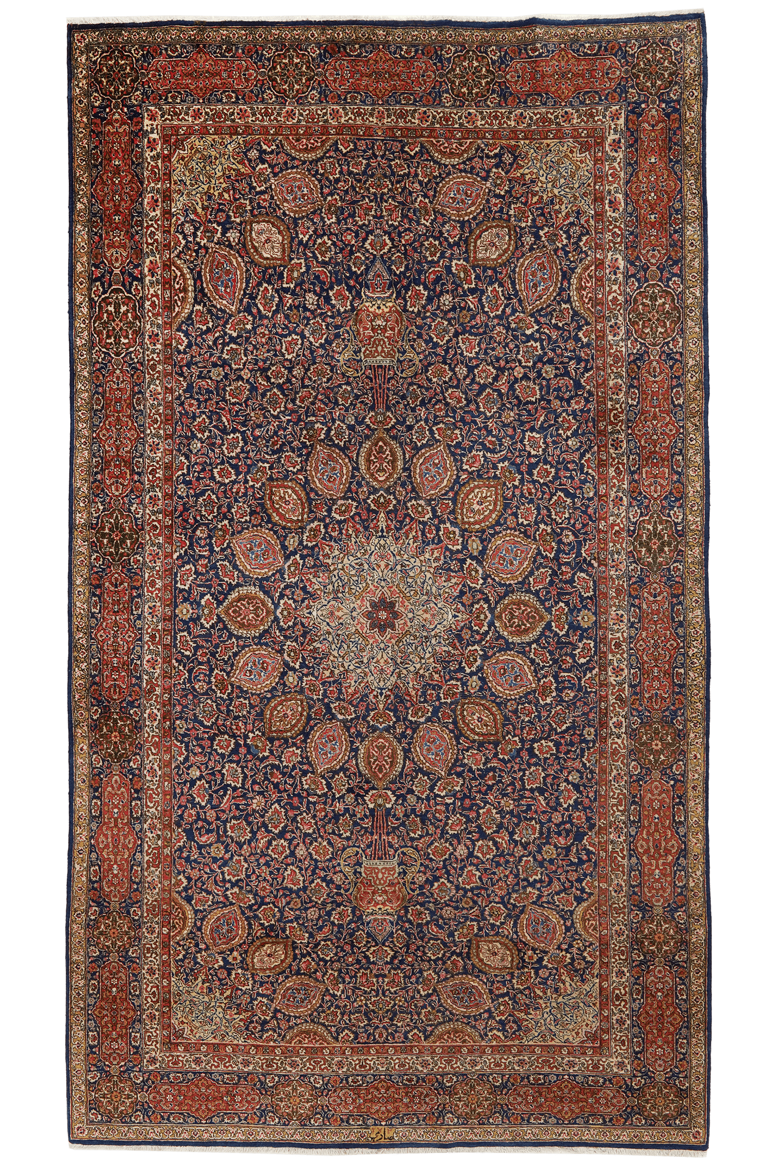 Tabriz Old — Hand-knotted, 158x280 cm, Blue, 100% Virgin Wool | Main view