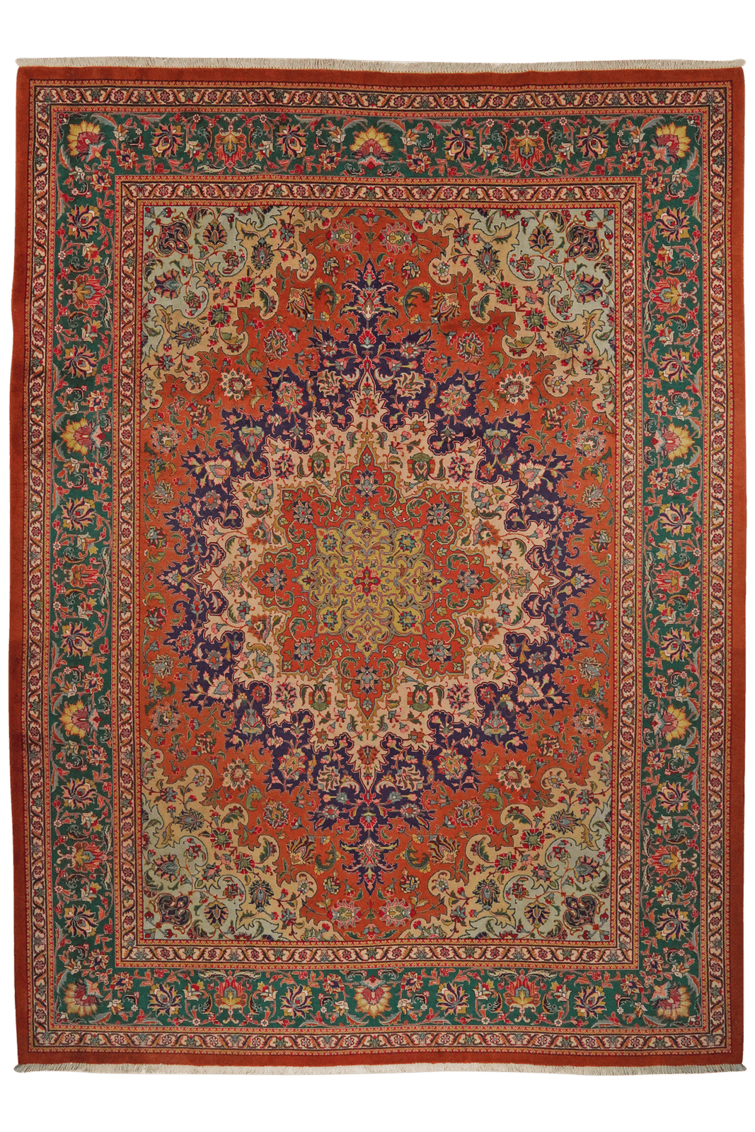 Tabriz Old — Hand-knotted, 255x350 cm, Orange, 100% Virgin Wool | Main view