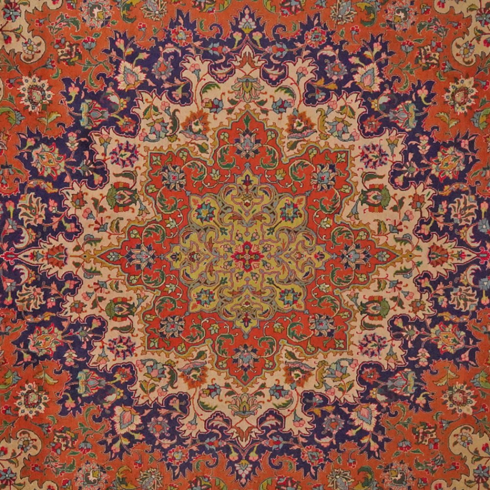 Tabriz Old — Hand-knotted, 255x350 cm, Orange, 100% Virgin Wool | View 4