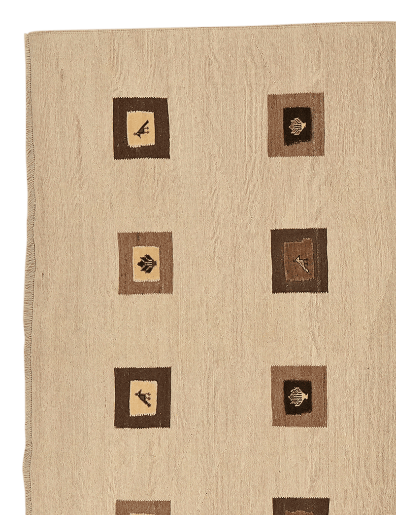 Kelim Gashgai — Handmade, 205x294 cm, Beige, 100% Virgin Wool | View 3